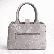 Elegant Floral Print Panda Lock Handbag for Women (Premium Grey Shoulder Bag) - Image 3