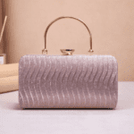 Women’s Luxury Wave Design Clutch Bag with Golden Handle | Elegant Party & Wedding Evening Handbag