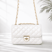 Elegant Quilted Pink Chain Sling Bag for Women (Stylish Crossbody Shoulder Handbag)