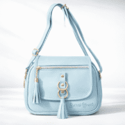 Sky Blue Stylish Sling Bag for Women – Trendy Crossbody Handbag with Tassel & Gold Chain Detail