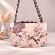 Elegant Floral Print Chain Sling Bag for Women - Image 2