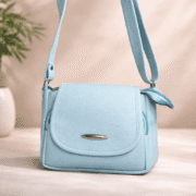 Elegant Light Blue Flap Crossbody Sling Bag