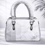 Elegant Floral Print Tote Handbag for Women (Premium Grey Top Handle Shoulder Bag)