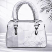 Elegant Floral Print Tote Handbag for Women (Premium Grey Top Handle Shoulder Bag)