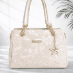 Elegant Floral Print Beige Handbag for Women (Premium Chain Handle Shoulder Tote Bag)