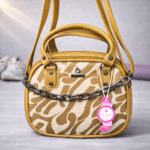 Trendy Camel Zebra Print Mini Shoulder Handbag