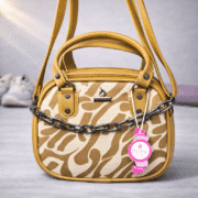 Trendy Camel Zebra Print Mini Shoulder Handbag