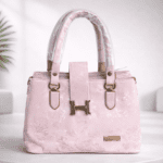 Monogrammed Canvas Tote Bag with Elegant HS-Style Emblem