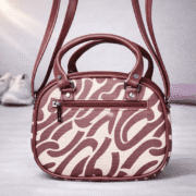 Trendy Wine Zebra Print Mini Shoulder Handbag - Image 2