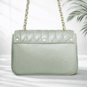 Luxury Quilted Green Chain Sling Bag for Women (Elegant Crossbody Shoulder Handbag) - Image 2