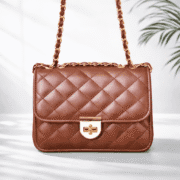 Elegant Quilted Pink Chain Sling Bag for Women (Stylish Crossbody Shoulder Handbag)