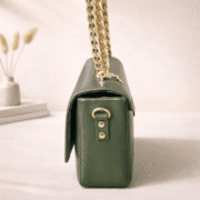 Elegant Olive Green Chain Sling Bag for Women - Image 3