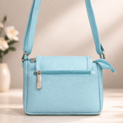 Elegant Light Blue Flap Crossbody Sling Bag - Image 2