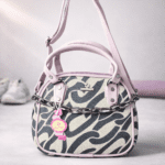 Trendy Zebra Print Mini Shoulder Handbag with Chain Detail