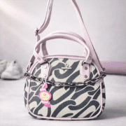 Trendy Zebra Print Mini Shoulder Handbag with Chain Detail