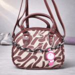 Trendy Wine Zebra Print Mini Shoulder Handbag