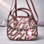 Trendy Wine Zebra Print Mini Shoulder Handbag