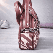 Trendy Wine Zebra Print Mini Shoulder Handbag - Image 3